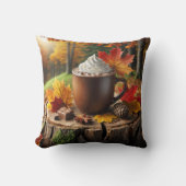 秋のホットチョコレートオンツリースタンプ クッション (正面)