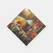 秋のホットチョコレートオンツリースタンプ スタンダードランチョンナプキン (角)