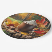 秋のホットチョコレートオンツリースタンプ ペーパープレート (アングル)