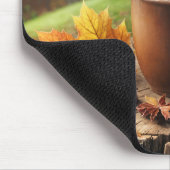 秋のホットチョコレートオンツリースタンプ マウスパッド (コーナー)