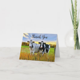 秋のホルスタイン牛ありがとうノートカード サンキューカード
