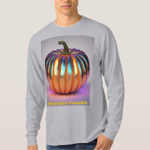 秋のホログラフィックパンプキンTシャツ