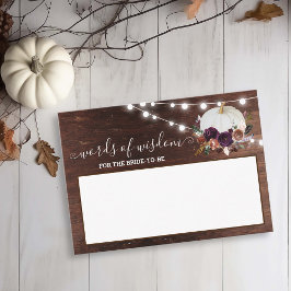 秋のホワイトカボチャ秋の愛の言葉の知恵 名刺