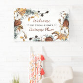 秋のホワイトフローラブライダルシャワーへようこそ 横断幕 (インサイチュ)