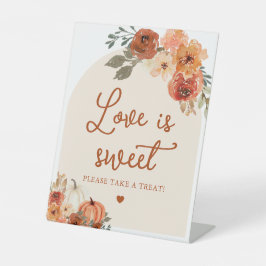 秋のボヘミアンテラコッタパンプキン ラブ イズ スウィート サイン