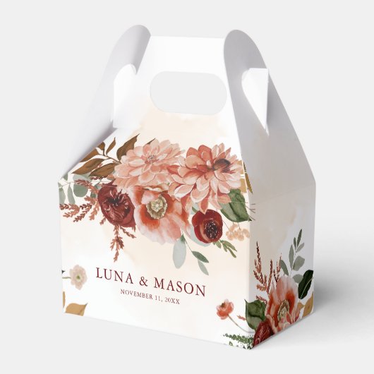 秋のボヘミアンブルゴーニュ&テラコッタフローラ フェイバーボックス (正面サイド)