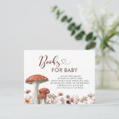 秋のボヘミアンミッシュルーム フラワーブック ベイビー インビテーションポストカード (スタンド正面)
