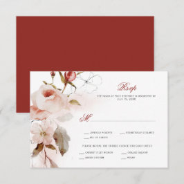 秋のボヘミアンワンダーランド フラワーをイメージした水彩画 出欠カード