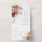 秋のボヘミアン秋オールインワン結婚式招待状 オールインワン招待状 (内側)