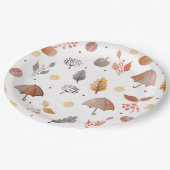 秋のボホアートボヘミアンパターン子供の誕生日 ペーパープレート (アングル)