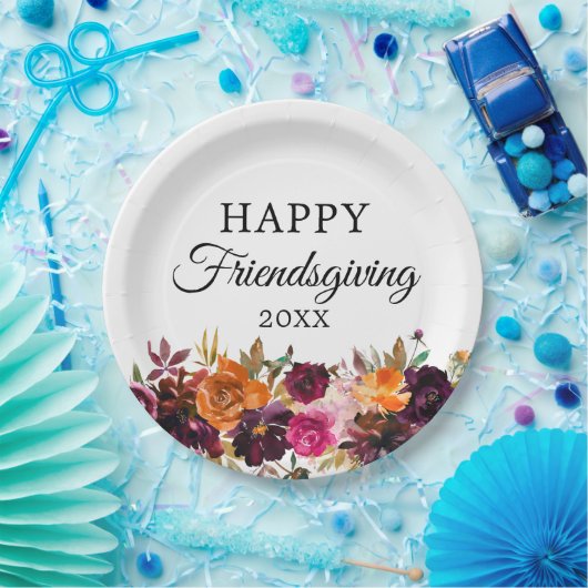 秋のボホウォーターの色フローラフレンドシップ ペーパープレート (パーティー)