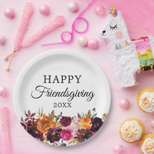 秋のボホウォーターの色フローラフレンドシップ ペーパープレート (パーティー)