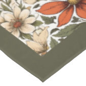 秋のボホテラコッタ白い花パステルブルー テーブルクロス (アングル)