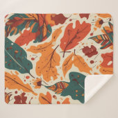 秋のボホビーブス：の魅力的な葉タペストリー シェルパブランケット (正面(横))