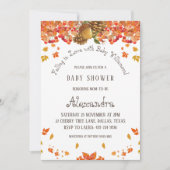 秋のボホフローラ恋に落ちる赤ちゃんシャワーinv 招待状 (正面)
