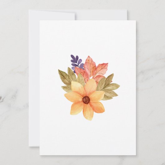 秋のボホフローラ恋バビシャワー落ち 招待状 (裏面)