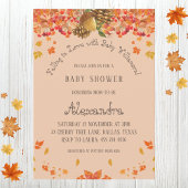 秋のボホフローラ恋バビシャワー落ち 招待状