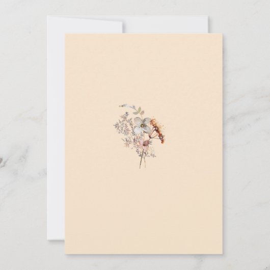 秋のボホワイルドフラワー写真結婚式の日付を保存 セーブザデート (裏面)