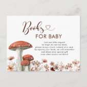 秋のボホーなきのこ花モチーフの赤ちゃんの本 インビテーションポストカード (正面)