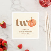 秋のボホ秋ウォーターカラーパンプキン2nd誕生日 スタンダードカクテルナプキン (インサイチュ)