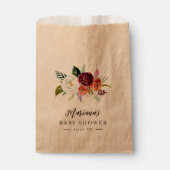 秋のボホ開花パーソナライズされたベビーシャワー フェイバーバッグ (正面)
