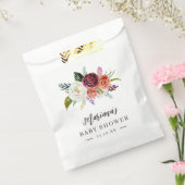 秋のボホ開花パーソナライズされたベビーシャワー フェイバーバッグ (封をした状態)