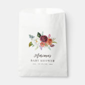 秋のボホ開花パーソナライズされたベビーシャワー フェイバーバッグ (正面)