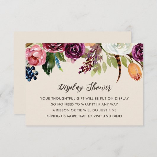 秋のボホ開花表示シャワーなしギフトラップ エンクロージャーカード (正面/裏面)