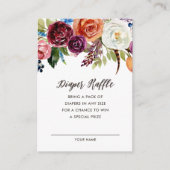 秋のボホ開花赤ちゃんシャワーおむつラッフルカード エンクロージャーカード (正面)