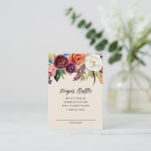 秋のボホ開花赤ちゃんシャワーおむつラッフルカード エンクロージャーカード (スタンド正面)