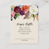 秋のボホ開花赤ちゃんシャワーおむつラッフルカード エンクロージャーカード (正面)