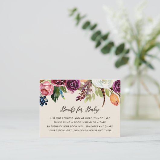 秋のボホ開花赤ちゃんシャワー予約リクエスト エンクロージャーカード (スタンド正面)