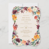 秋のボーダー ブライダルシャワーの招待状 招待状 (正面)