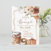 秋のボーホーコケッティパンプキンティーパーティー結婚前のお披露目 招待状 (スタンド正面)