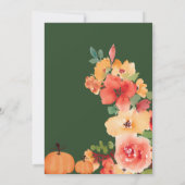 秋のボーホー　リトルパンプキン　グリーンの花柄ベイビーシャワー 招待状 (裏面)