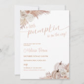 秋のポンプキンボホパンパスベイビーシャワー 招待状 (正面)