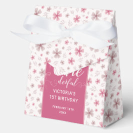 秋のポンプキン弓ピンクの花のアーチ誕生日 フェイバーボックス