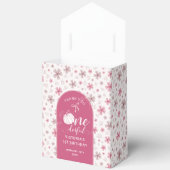 秋のポンプキン弓ピンクの花のアーチ誕生日 フェイバーボックス (見開き)