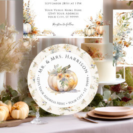 秋のポンプキン フラワー ワイルドフラワー リーフ 返信先住所 ラウンドシール