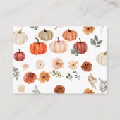 秋のポンプキン ワイルドフラワー パターン 封入カード エンクロージャーカード (裏面)