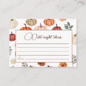 秋のポンプキン ワイルドフラワー パターン 封入カード エンクロージャーカード (正面)