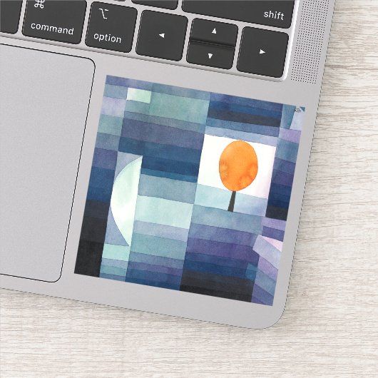 秋のポール・クレー・ハーフィンガー。ヴィンテージブルーアート シール (詳細)