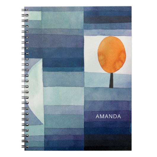 秋のポール・クレー・ハーフィンガー。ヴィンテージブルーアート ノートブック (正面)