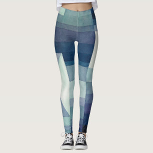 秋のポール・クレー・ハーフィンガー。ヴィンテージブルーアート レギンス