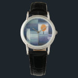 秋のポール・クレー・ハーフィンガー。青い幾何学模様 腕時計<br><div class="desc">ポール・クレー「秋の前触れ」ウォッチ。水彩青自然幾何学的ヴィンテージアート。</div>