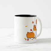 秋のマグ| CorgiThingsへの赤いコーギーの秋 ツートーンマグカップ (正面右)