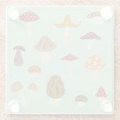 秋のマッシュルームのガラスコースター ガラスコースター (裏面)