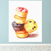 秋のマフィンタワー キャンバスプリント (インサイチュ (ウッドフロア))