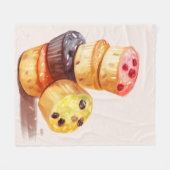 秋のマフィンタワー フリースブランケット (正面(横))