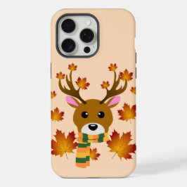 秋のマフラー 鹿 紅葉 iPhone 15 PRO MAXケース